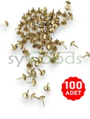 Mini kabara raptiye 6.5 mm 100 adet koltuk sandalye ahşap dekorasyon aksesuar sarı renk - 1
