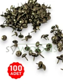 Mini kabara raptiye 6.5 mm 100 adet koltuk sandalye ahşap dekorasyon aksesuar antik renk - 1