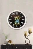 Platin Saat 36 Cm Beyaz Metal Kitap - Insan Duvar Saati - 2