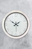 Platin Saat Hediyelik 36 Cm Beyaz Metal Modern Duvar Saati - 1