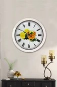 Platin Saat 36 Cm Beyaz Metal Limonlu Çay Duvar Saati - 2