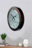 Platin Saat Hediyelik 36 Cm Siyah Metal Dekoratif Duvar Saati - 3