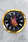 Platin Saat Hediyelik 36 Cm Gold Metal Doğallık Duvar Saati - 1