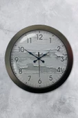 Platin Saat Hediyelik 36 Cm Siyah Metal Dekoratif Duvar Saati - 1