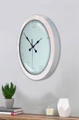 Platin Saat Hediyelik 36 Cm Beyaz Metal Modern Duvar Saati - 3