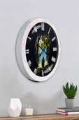 Platin Saat 36 Cm Beyaz Metal Kitap - Insan Duvar Saati - 4