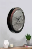 Platin Saat Hediyelik 36 Cm Siyah Metal Dekoratif Duvar Saati - 4