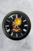 Platin Saat 36 Cm Siyah Metal Kitap - Insan Duvar Saati - 1
