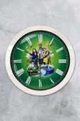 Platin Saat Hediyelik 36 Cm Beyaz Metal Tatil Duvar Saati - 1