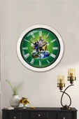 Platin Saat Hediyelik 36 Cm Beyaz Metal Tatil Duvar Saati - 2