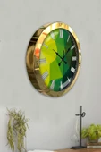 Platin Saat Hediyelik 36 Cm Gold Metal Modern Duvar Saati - 4