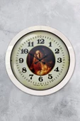Platin Saat 36 Cm Beyaz Metal Tablo Kadın Duvar Saati - 1