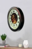Platin Saat 36 Cm Siyah Metal Tablo Kadın Duvar Saati - 3