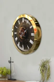 Platin Saat Hediyelik 36 Cm Gold Metal Mutfak Duvar Saati - 3