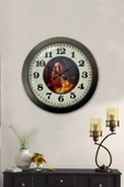 Platin Saat 36 Cm Siyah Metal Tablo Kadın Duvar Saati - 2