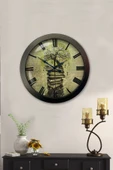 Platin Saat Hediyelik 36 Cm Siyah Metal Kitap Duvar Saati - 2
