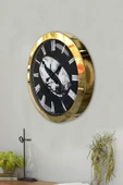Platin Saat Hediyelik 36 Cm Gold Metal Yüzük Duvar Saati - 3