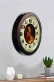 Platin Saat 36 Cm Siyah Metal Tablo Kadın Duvar Saati - 4