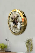 Platin Saat Hediyelik 36 Cm Gold Metal Romen Duvar Saati - 3