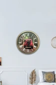 Platin Saat 40 Cm Eskitme Metal Fiat 500 Duvar Saati - 4