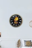 Platin Saat 40 cm Eskitme Metal Kitap - Insan Duvar Saati - 4