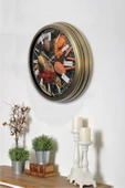 Platin Saat Hediyelik 40 Cm Eskitme Metal Kitchen Duvar Saati - 3
