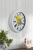 Platin Saat Hediyelik 40 Cm Beyaz Metal Manzara Duvar Saati - 2