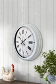 Platin Saat Hediyelik 40 Cm Beyaz Metal Istanbul Duvar Saati - 3