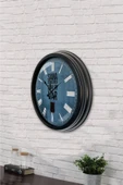Platin Saat Hediyelik 40 Cm Siyah Metal Çay Duvar Saati - 3