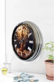 Platin Saat Hediyelik Dekoratif 40 Cm Krom Metal Çello Duvar Saati - 3