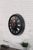 Platin Saat Hediyelik 40 Cm Siyah Metal Papağan Duvar Saati - 3