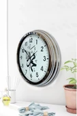 Platin Saat Hediyelik Saat 40 Cm Krom Metal Ayetli Duvar Saati - 3