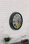 Platin Saat Hediyelik 40 Cm Siyah Metal Tasarım Duvar Saati - 4