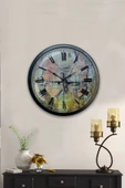 Platin Saat Hediyelik 40 Cm Siyah Metal Tasarım Duvar Saati - 2