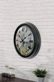 Platin Saat Hediyelik 40 Cm Siyah Metal Tasarım Duvar Saati - 3