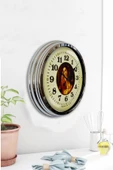 Platin Saat 40 Cm Krom Metal Tablo Kadın Duvar Saati - 4