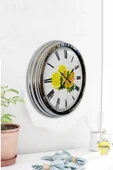 Platin Saat 40 Cm Krom Metal Limonlu Çay Duvar Saati - 2