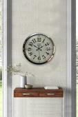 Platin Saat Hediyelik 40 Cm Krom Metal Tasarım Duvar Saati - 2