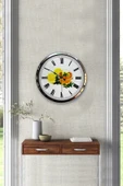 Platin Saat 40 Cm Krom Metal Limonlu Çay Duvar Saati - 4