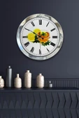 Platin Saat 36 Cm Krom Metal Limonlu Çay Duvar Saati - 2