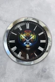 Platin Saat Hediyelik 36 Cm Krom Metal Hayvanlar Duvar Saati - 1