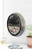 Platin Saat Hediyelik 40 Cm Krom Metal Tosbağa Duvar Saati - 3