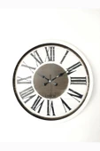 Platin Saat Hediyelik Dekoratif Hediyelik 40 Cm Metal Beyaz Royal Duvar Saati - 4