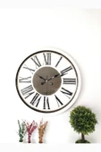 Platin Saat Hediyelik Dekoratif Hediyelik 40 Cm Metal Beyaz Royal Duvar Saati - 3
