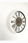 Platin Saat Hediyelik Dekoratif Hediyelik 40 Cm Metal Beyaz Royal Duvar Saati - 1