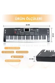 61 Tuşlu Elektronik Org Mikrofonlu Çocuk ve Başlangıç İçin Keyboard Demolu Ritimli - 3