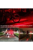 Lazer Güvenlik Işıklı Bisiklet Lambası Arka Led Ikili Lazer 7 Mod Çakarlı - 5