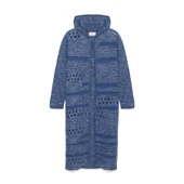 Peraluna Skyler, Ajurlu, Kadın Kapüşonlu Yazlık Uzun Triko Hırka - DENIM MIX - 7