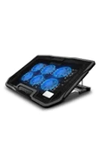 6 Fanlı Sessiz Laptop Soğutucu Stand Ayarlanabilir Rüzgar Hızı Çift USB 17.3'' Uyumlu Ergonomik - 1