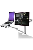 Çift Kollu Monitör ve Laptop Standı Ayarlanabilir Alüminyum Kol Masa Üstü Monitör ve Laptop Tutucu - 2
